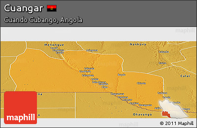 Political Panoramic Map of Cuangar, physical outside