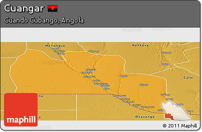 Political Panoramic Map of Cuangar, physical outside