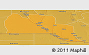 Political Panoramic Map of Cuangar, physical outside