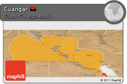 Political Panoramic Map of Cuangar, satellite outside