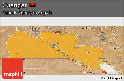 Political Panoramic Map of Cuangar, satellite outside