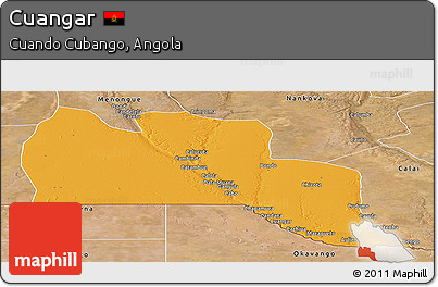 Political Panoramic Map of Cuangar, satellite outside