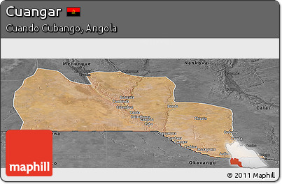 Satellite Panoramic Map of Cuangar, darken, desaturated