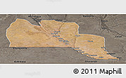 Satellite Panoramic Map of Cuangar, darken, semi-desaturated