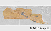 Satellite Panoramic Map of Cuangar, lighten, desaturated
