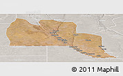 Satellite Panoramic Map of Cuangar, lighten, semi-desaturated