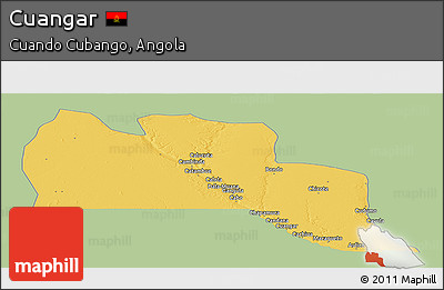 Savanna Style Panoramic Map of Cuangar, single color outside