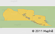 Savanna Style Panoramic Map of Cuangar, single color outside
