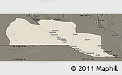 Shaded Relief Panoramic Map of Cuangar, darken