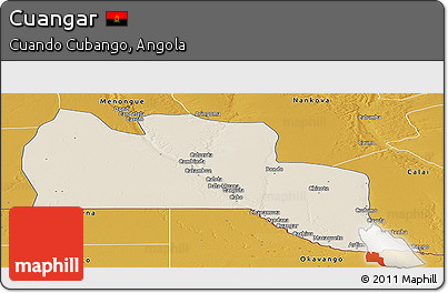 Shaded Relief Panoramic Map of Cuangar, physical outside