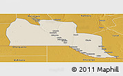Shaded Relief Panoramic Map of Cuangar, physical outside