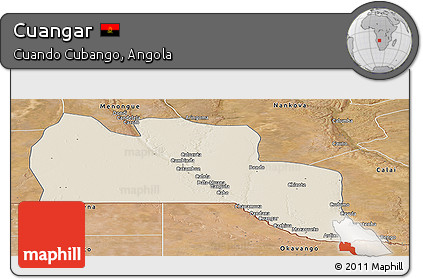 Shaded Relief Panoramic Map of Cuangar, satellite outside
