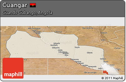 Shaded Relief Panoramic Map of Cuangar, satellite outside