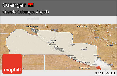 Shaded Relief Panoramic Map of Cuangar, satellite outside