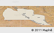 Shaded Relief Panoramic Map of Cuangar, satellite outside