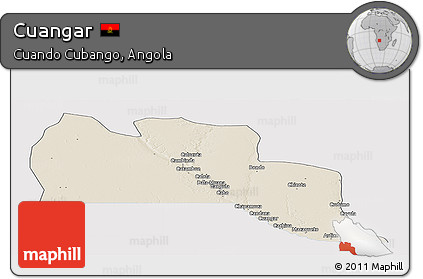 Shaded Relief Panoramic Map of Cuangar, single color outside