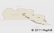 Shaded Relief Panoramic Map of Cuangar, single color outside