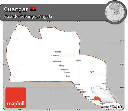 Gray Simple Map of Cuangar, cropped outside