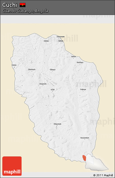 Classic Style 3D Map of Cuchi, single color outside