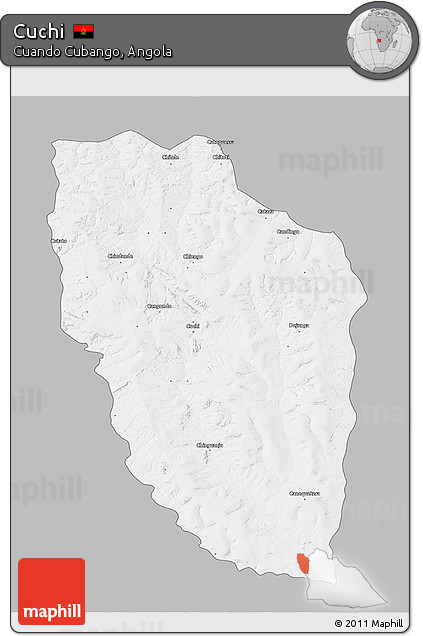 Gray 3D Map of Cuchi, single color outside