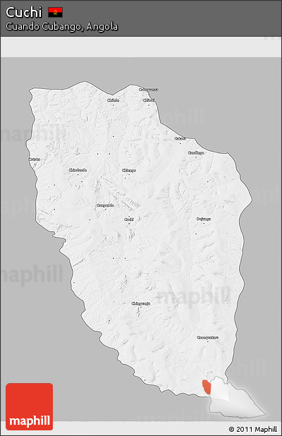 Gray 3D Map of Cuchi, single color outside