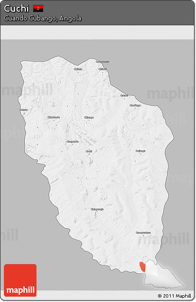 Gray 3D Map of Cuchi, single color outside