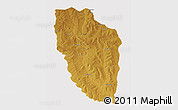 Physical 3D Map of Cuchi, cropped outside