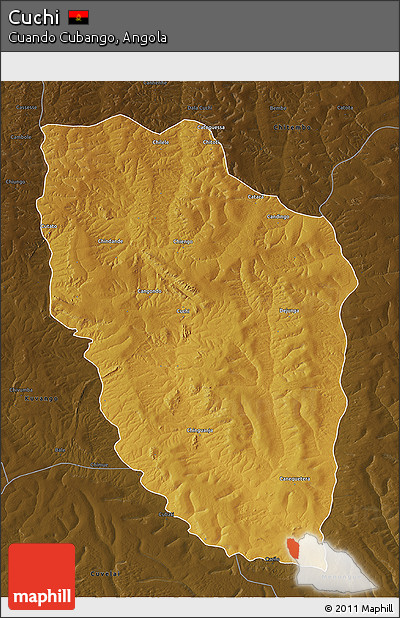 Physical 3D Map of Cuchi, darken
