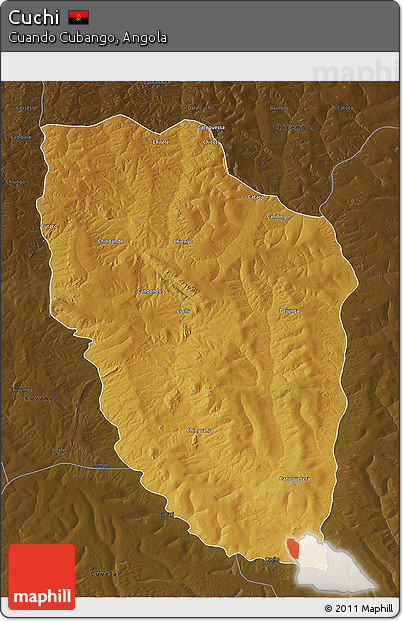 Physical 3D Map of Cuchi, darken