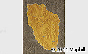 Physical 3D Map of Cuchi, darken, semi-desaturated