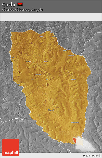 Physical 3D Map of Cuchi, desaturated