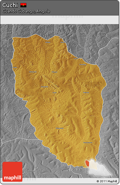 Physical 3D Map of Cuchi, desaturated