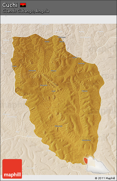 Physical 3D Map of Cuchi, lighten