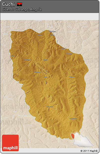 Physical 3D Map of Cuchi, lighten