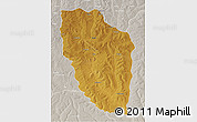 Physical 3D Map of Cuchi, lighten, semi-desaturated