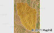 Physical 3D Map of Cuchi, satellite outside