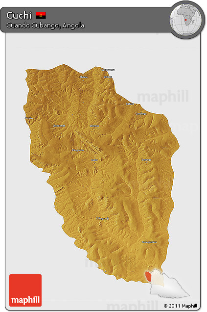 Physical 3D Map of Cuchi, single color outside