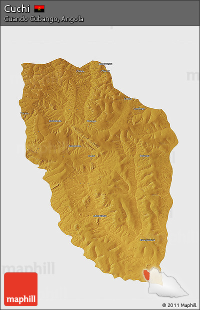 Physical 3D Map of Cuchi, single color outside