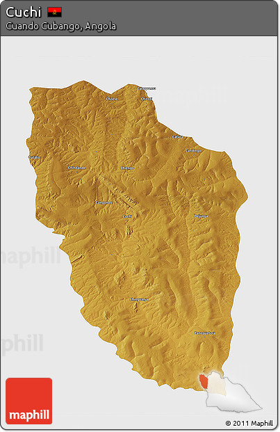 Physical 3D Map of Cuchi, single color outside