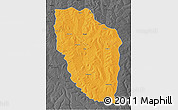 Political 3D Map of Cuchi, darken, desaturated