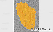Political 3D Map of Cuchi, desaturated