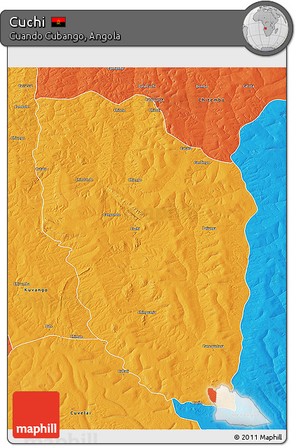 Political 3D Map of Cuchi