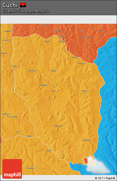 Political 3D Map of Cuchi