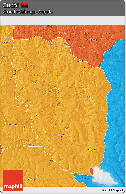 Political 3D Map of Cuchi