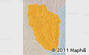 Political 3D Map of Cuchi, lighten, semi-desaturated