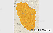 Political 3D Map of Cuchi, shaded relief outside