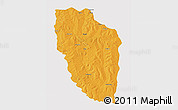 Political 3D Map of Cuchi, single color outside