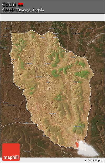 Satellite 3D Map of Cuchi, darken