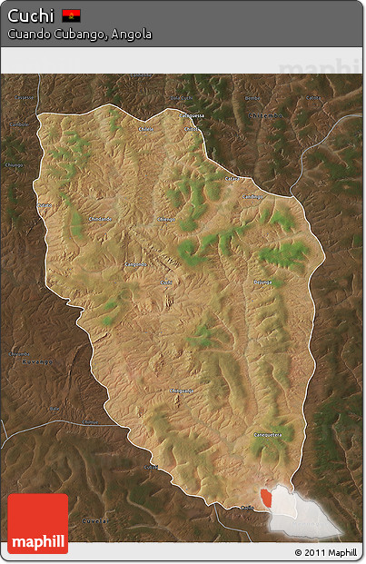 Satellite 3D Map of Cuchi, darken