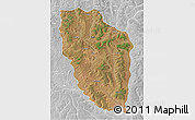 Satellite 3D Map of Cuchi, lighten, desaturated